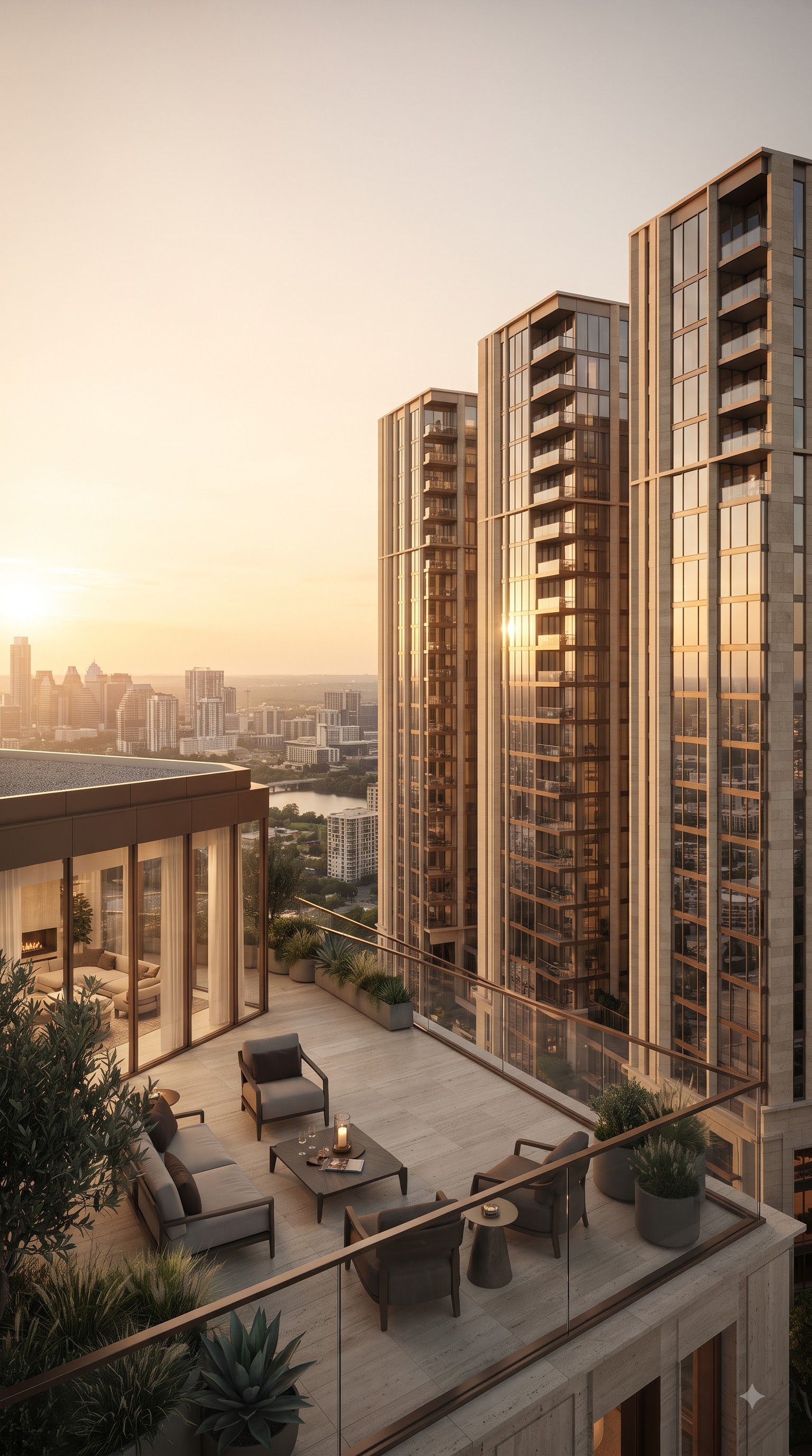 Nine Zero elevated terrace overlooking the city